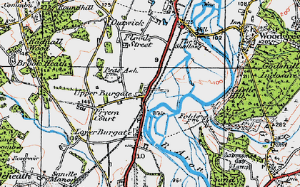 Old map of Upper Burgate in 1919