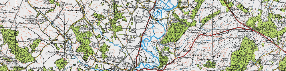 Old map of Upper Burgate in 1919