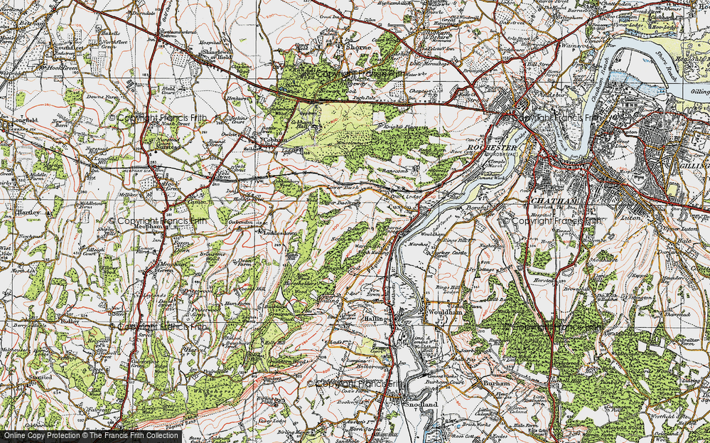 Old Map of Historic Map covering Wingate Wood in 1920
