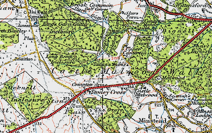 Old map of Brook Common in 1919