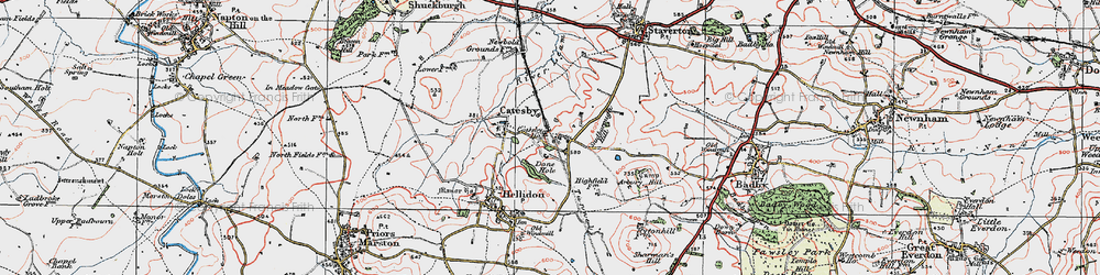Old map of Upper Catesby in 1919