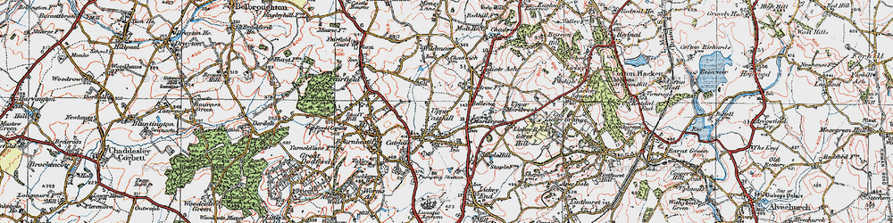 Old map of Upper Catshill in 1921