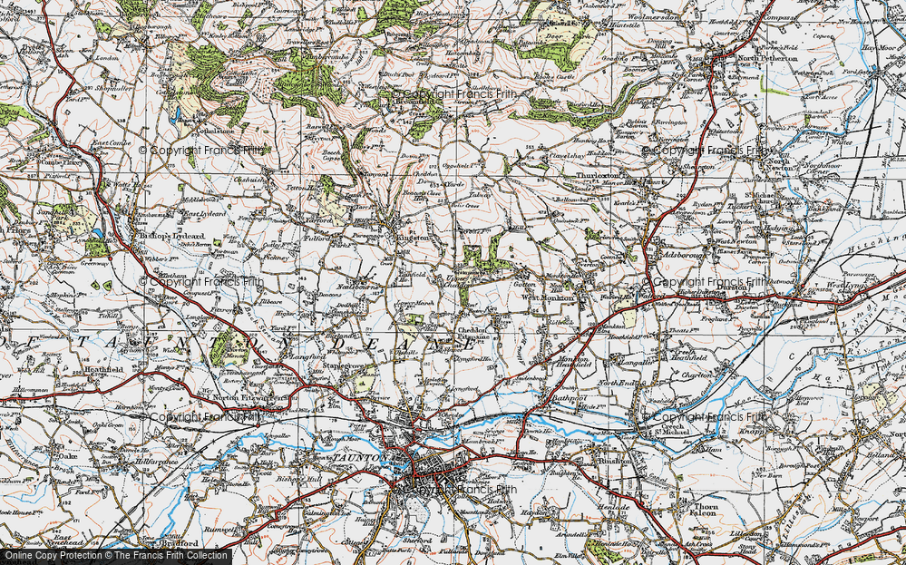 Old Map of Upper Cheddon, 1919 in 1919
