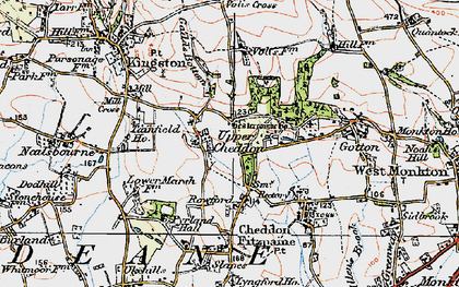 Old map of Upper Cheddon in 1919