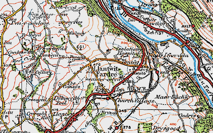 Old map of Upper Church Village in 1922