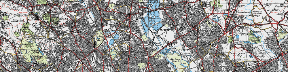 Old map of Upper Clapton in 1920