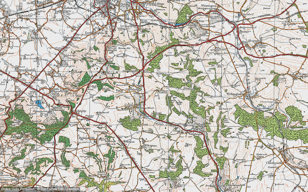 Old Map of Upper Coberley, 1919 in 1919