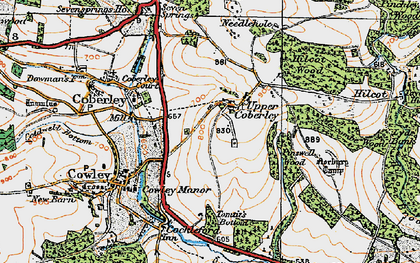 Old map of Upper Coberley in 1919