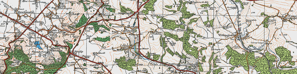Old map of Upper Coberley in 1919