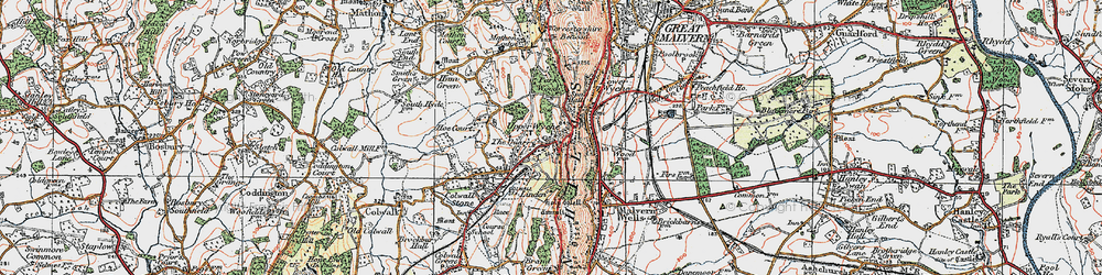 Old map of Upper Colwall in 1920