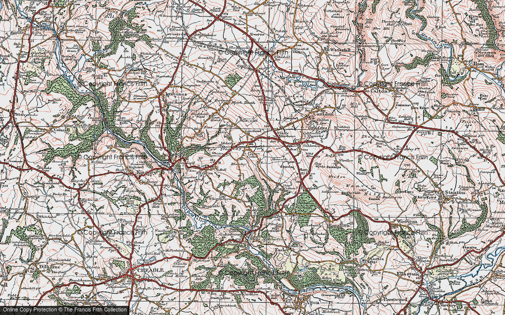 Old Map of Upper Cotton, 1921 in 1921