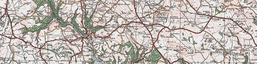 Old map of Lanehead in 1921