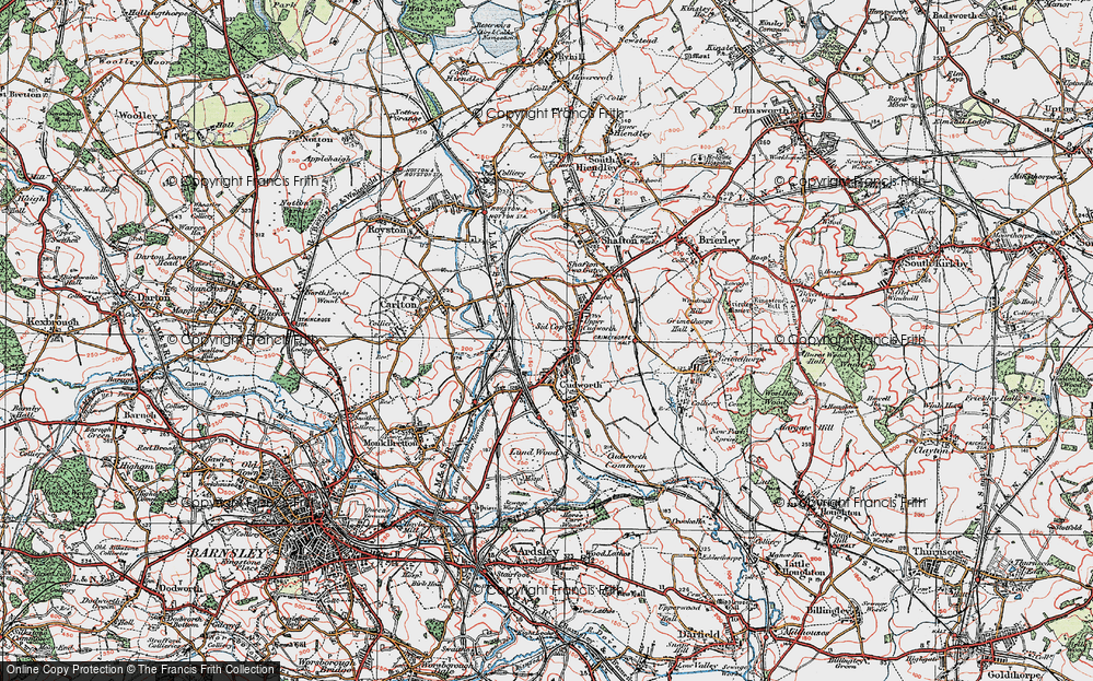 Old Map of Upper Cudworth, 1924 in 1924
