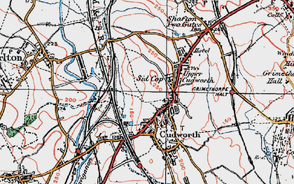 Old map of Upper Cudworth in 1924