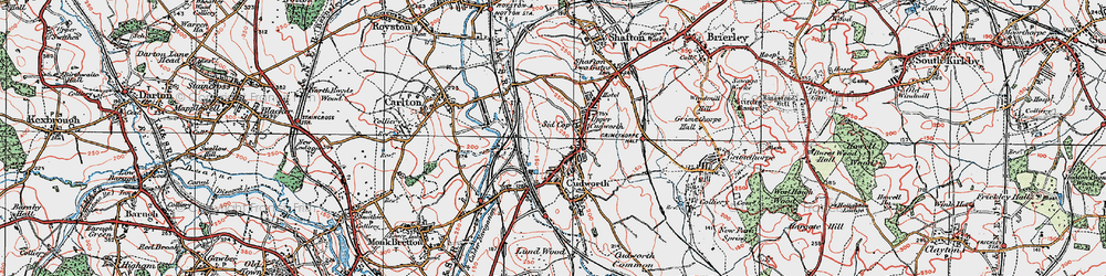 Old map of Upper Cudworth in 1924