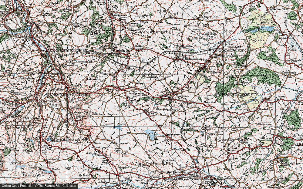 Old Map of Upper Cumberworth, 1924 in 1924