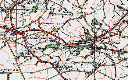 Old map of Upper Cumberworth in 1924