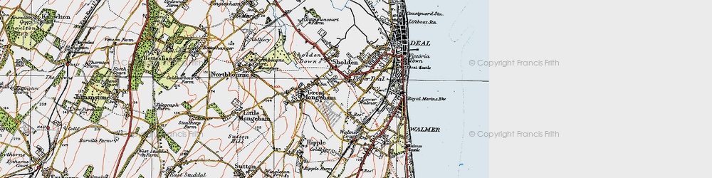 Old map of Upper Deal in 1920