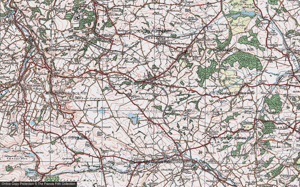 Old Map of Upper Denby, 1924 in 1924