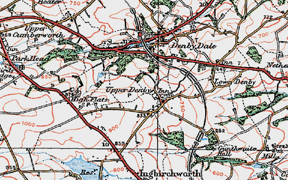 Old map of Upper Denby in 1924