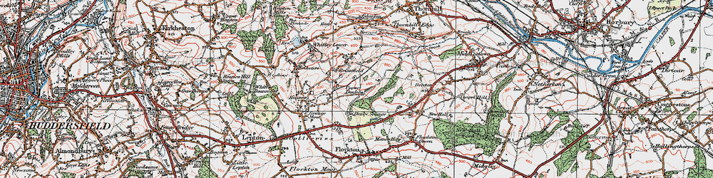 Old map of Upper Denby in 1925