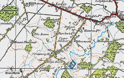 Old map of Michelham Priory in 1920