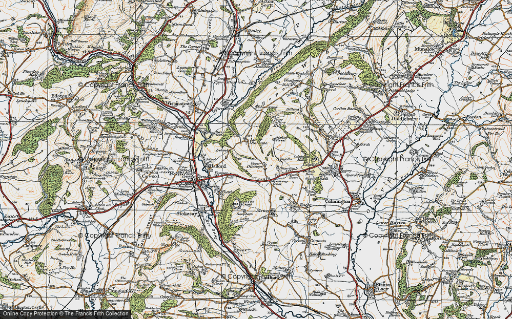 Old Map of Upper Dinchope, 1920 in 1920