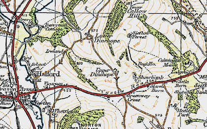 Old map of Upper Dinchope in 1920
