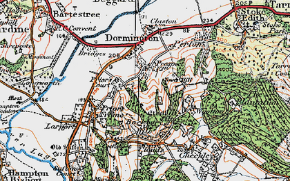 Old map of Upper Dormington in 1920