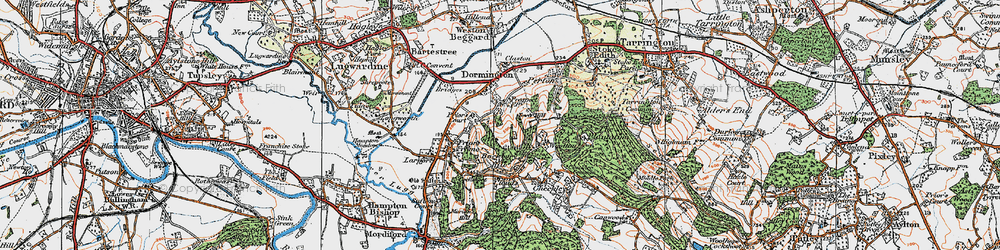 Old map of Upper Dormington in 1920