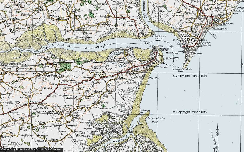 Old Map of Upper Dovercourt, 1921 in 1921