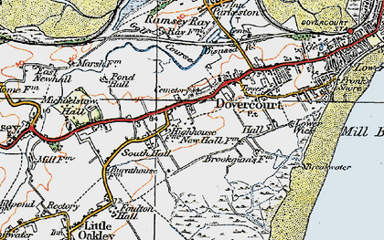 Old map of Upper Dovercourt in 1921