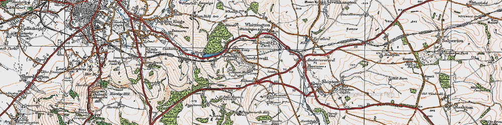 Old map of Upper Dowdeswell in 1919