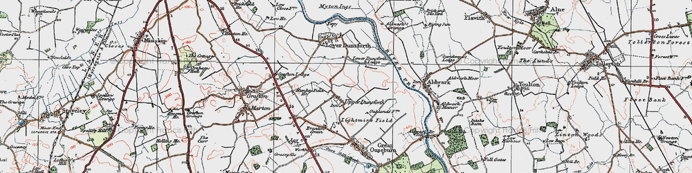 Old map of Upper Dunsforth in 1925