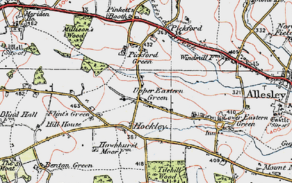 Old map of Upper Eastern Green in 1921