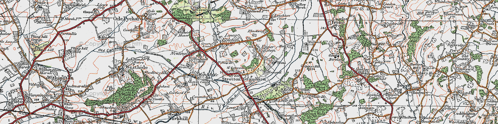 Old map of Upper Egleton in 1920