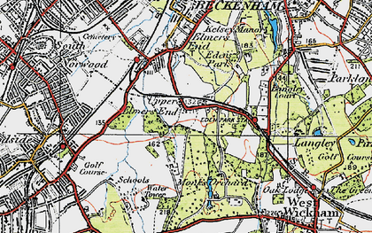 Old map of Upper Elmers End in 1920