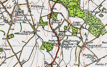 Old map of Upper Enham in 1919