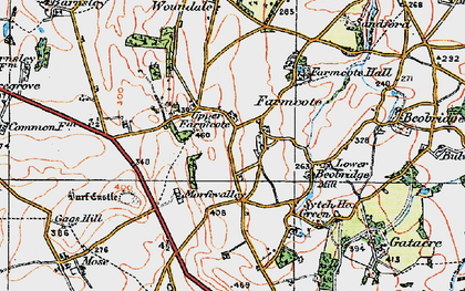 Old map of Upper Farmcote in 1921