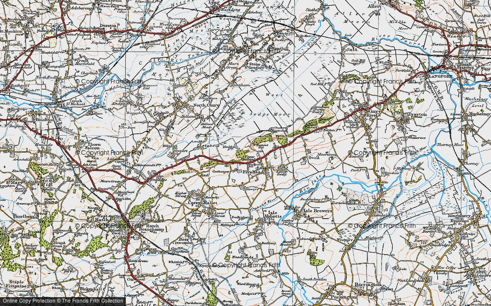 Old Map of Upper Fivehead, 1919 in 1919