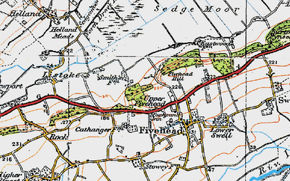 Old map of Upper Fivehead in 1919