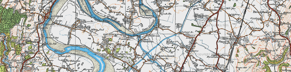 Old map of Upper Framilode in 1919