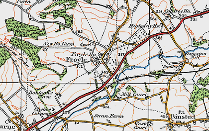 Old map of Yarnhams in 1919
