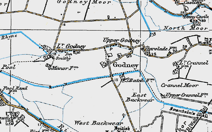 Old map of Upper Godney in 1919