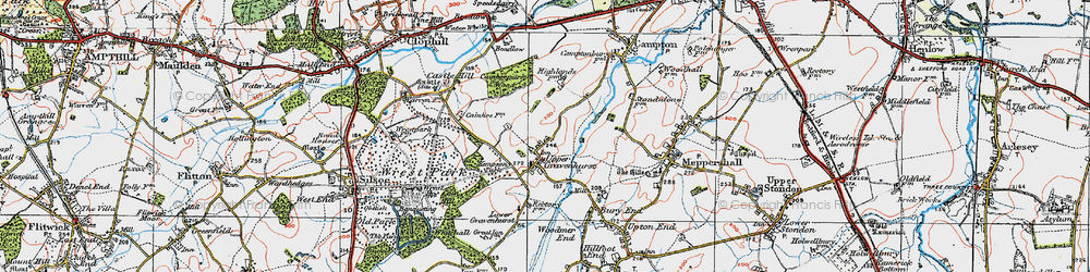 Old map of Upper Gravenhurst in 1919