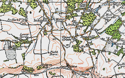 Old map of Upper Green in 1919