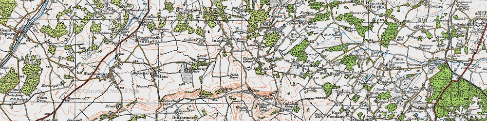 Old map of Upper Green in 1919