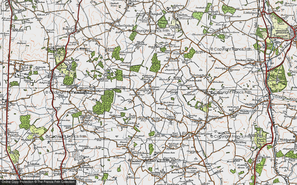 Old Map of Upper Green, 1920 in 1920