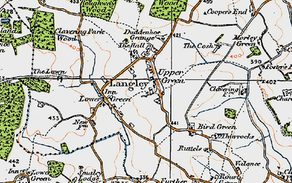 Old map of Upper Green in 1920