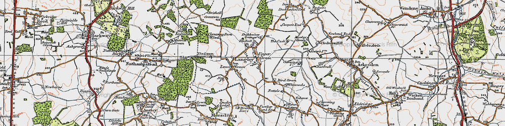 Old map of Upper Green in 1920